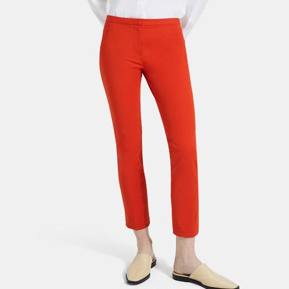Theory Classic Skinny Pant in Double Stretch Cotton in Fire Opal Size 0 - Picture 1 of 9